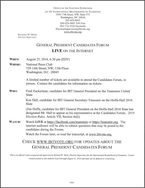 General President Candidates Forum LIVE on the Internet