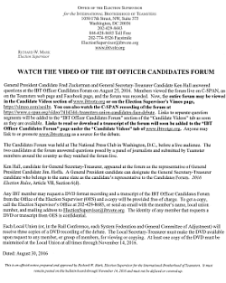 Download info on how to watch the Candidates Debate Forum Video