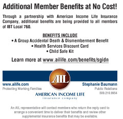 Benefits at no cost through American Incone Life Insurance